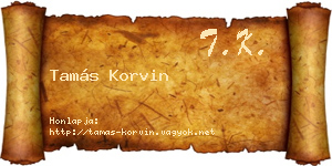 Tamás Korvin névjegykártya