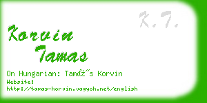 korvin tamas business card